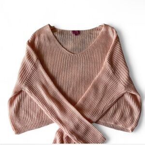 pink francescas cropped knit sweater